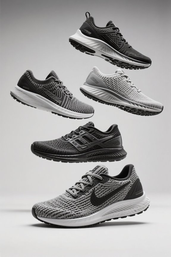 knit upper running shoes