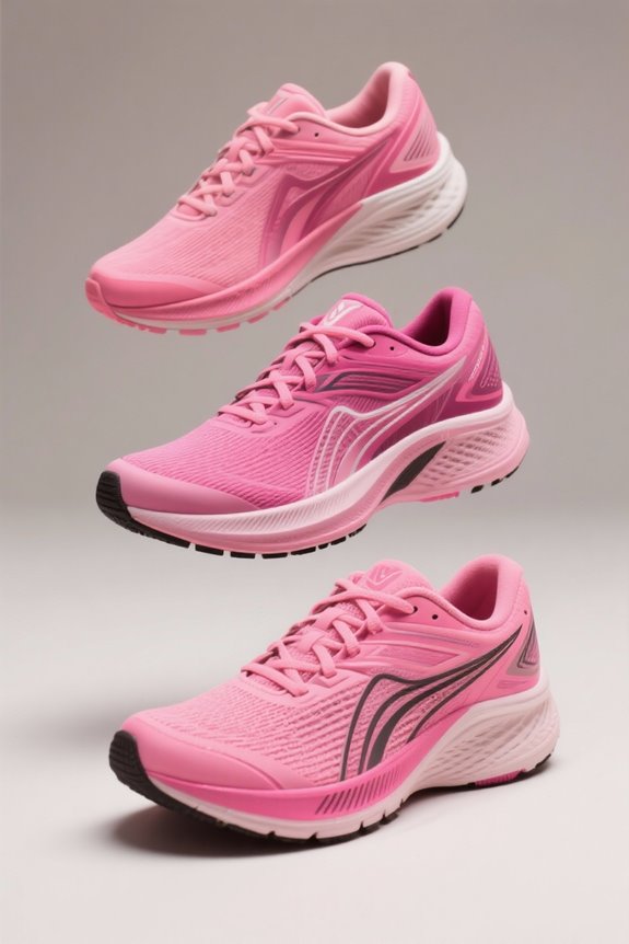 stylish pink running footwear