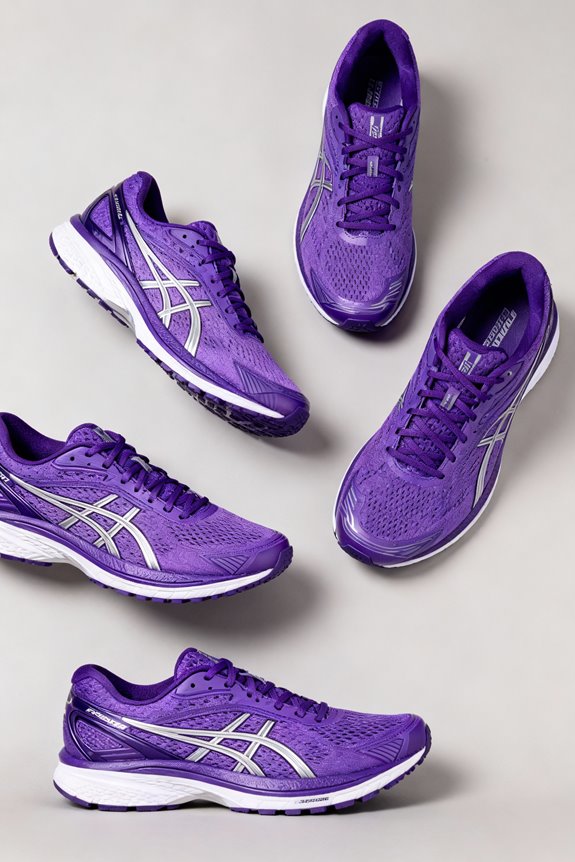 stylish purple running shoes